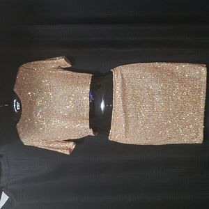 Fashion Nova Sequin Skirt Set